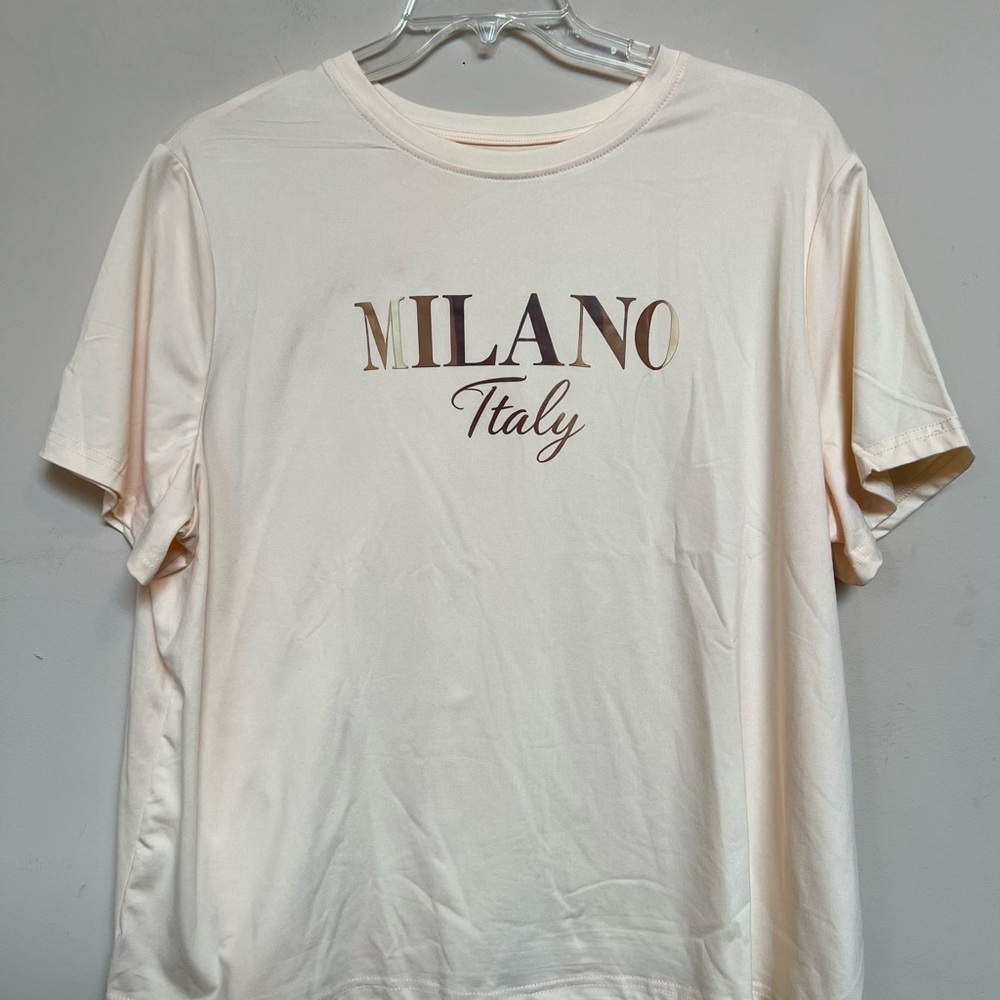 SHEIN Cream Milano Graphic Tee